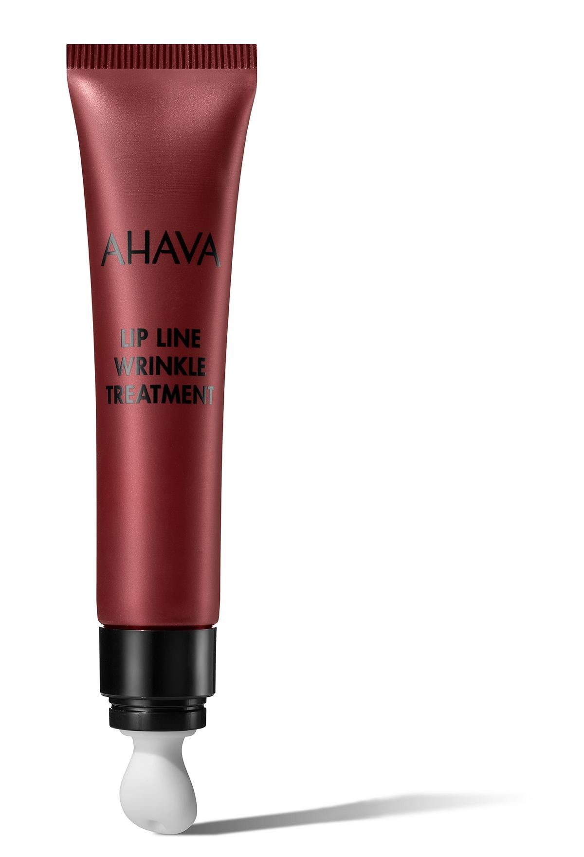 image_120702_2 Rote Tube mit AHAVA Lip Line Wrinkle Treatment, Anti-Falten-Behandlung für Lippen.