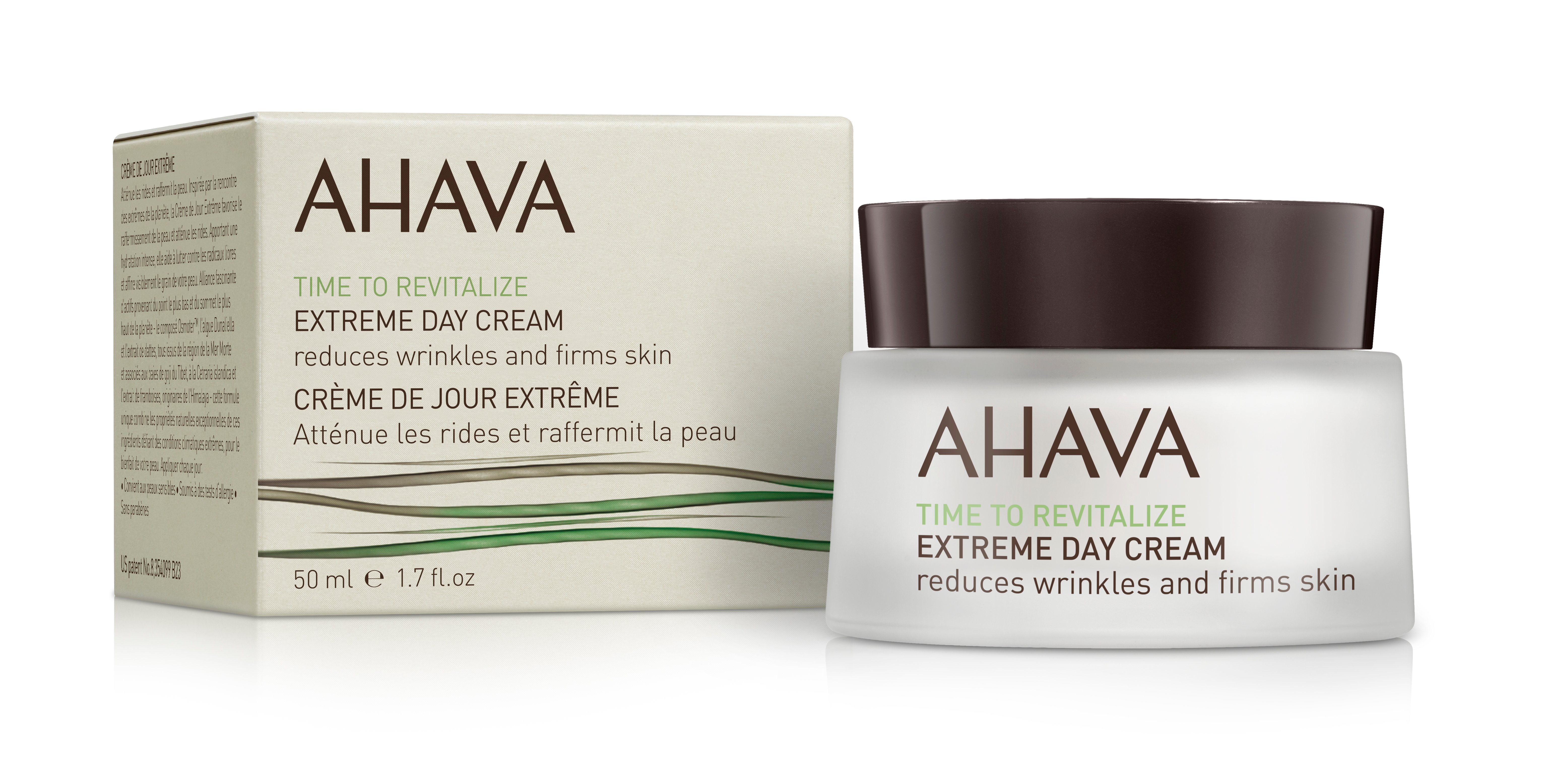 0697045155057 AHAVA Extreme Day Cream 50 ml, reduziert Falten und strafft die Haut, Produktbild mit Verpackung.