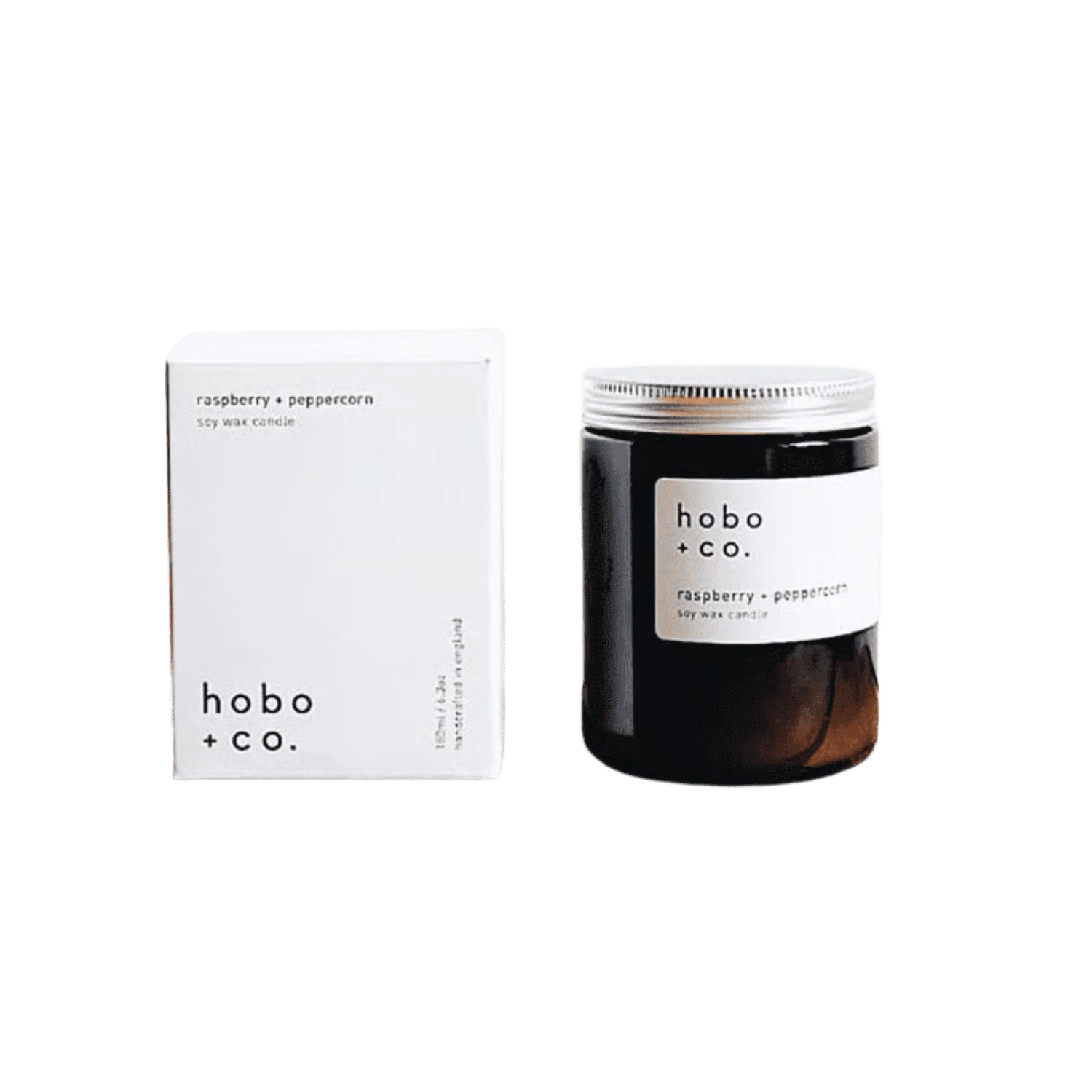 hobo + co Raspberry + Peppercorn Essential Oil Candle 180ml