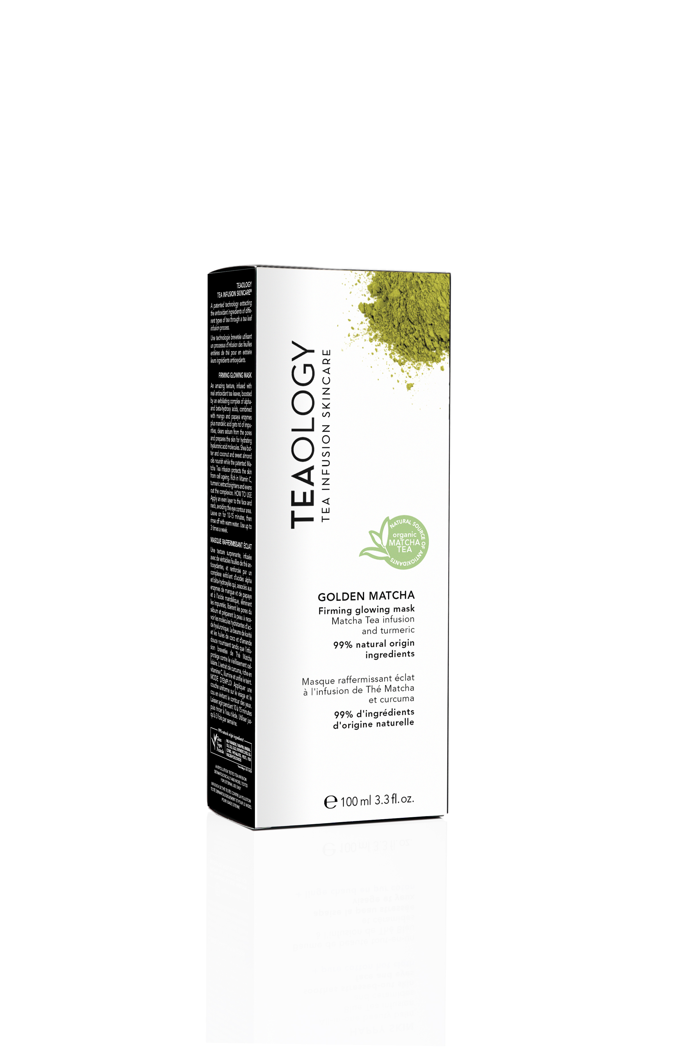 Tealogy Golden Matcha Firming Glowing Mask Verpackung, 100 ml.