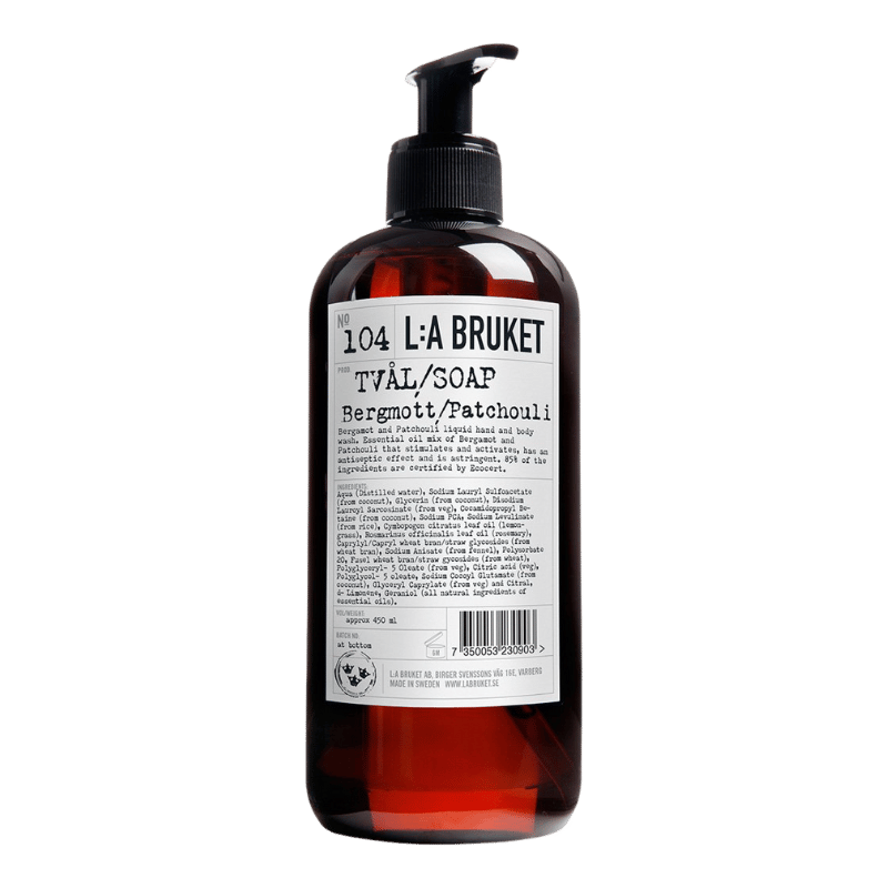 L:A BRUKET No. 104 Hand & Body Wash Bergamot/Patchouli 450ml