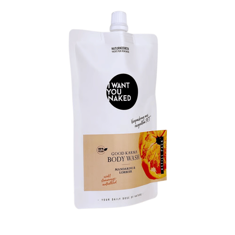 I want you naked GOOD KARMA Body Wash mit Mandarine & Lorbeer 1000ml Refill