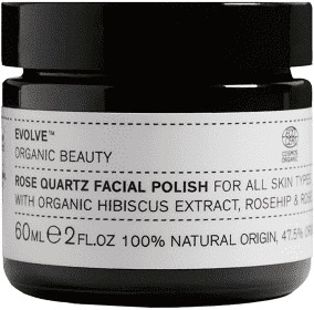 F5691969-D1E1-4E78-A088-3B83ED3749D1_4_5005_c Evolve Organic Beauty Rose Quartz Facial Polish, 60ml, für alle Hauttypen, mit Hibiskus-Extrakt, Hagebutte und Pfirsich.
