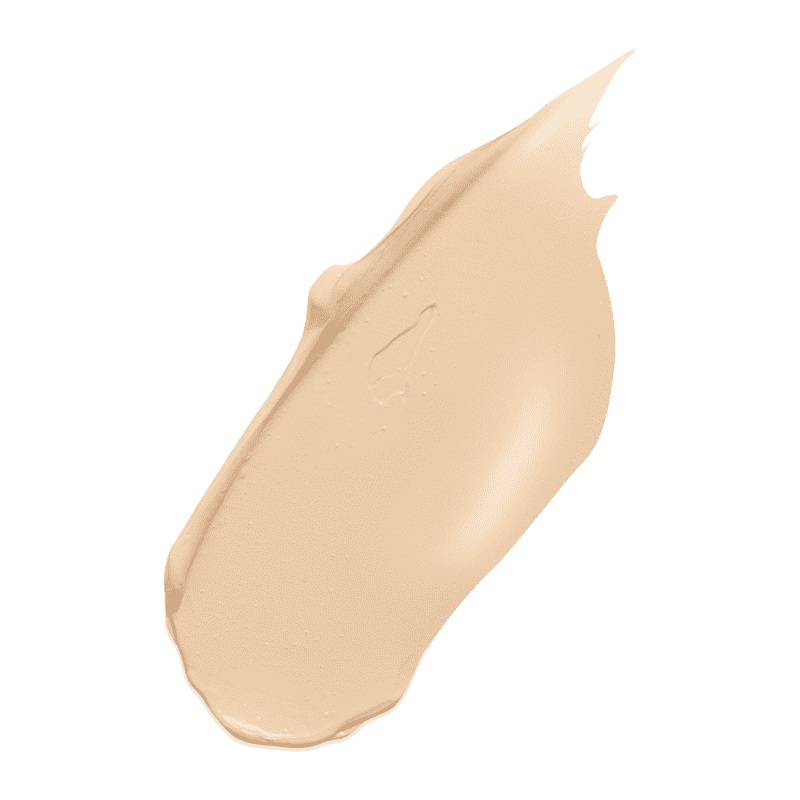 Concealers_Disappear_Light_Swatch-HR_optimized Beige Concealer-Swatch auf grünem Hintergrund.