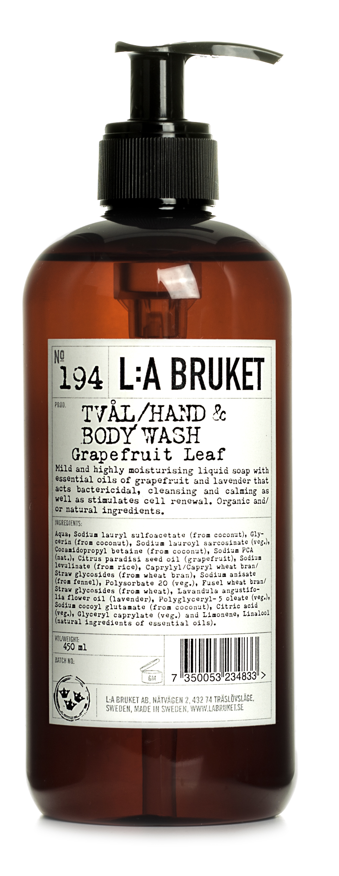 L:A BRUKET No. 194 Hand & Body Wash Grapefruit Leaf 450ml