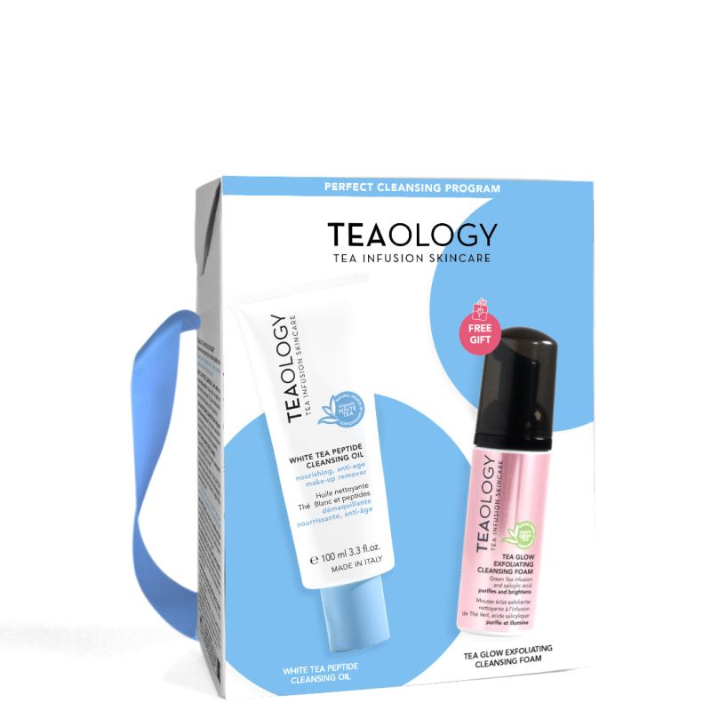 TEAOLOGY KIT - White tea peptide cleansing oil + tea glow foam***