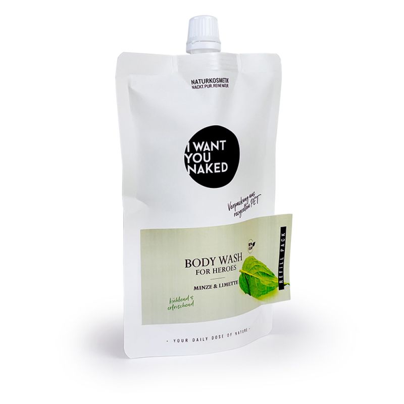 I want you naked BODY WASH for Heroes mit Limette & Minze 1000ml Refill