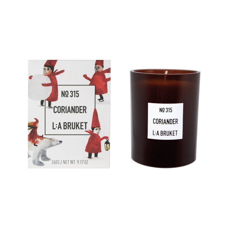 L:A BRUKET No. 315 Scented Candle Coriander mit Weihnachtshülle ltd. Edition