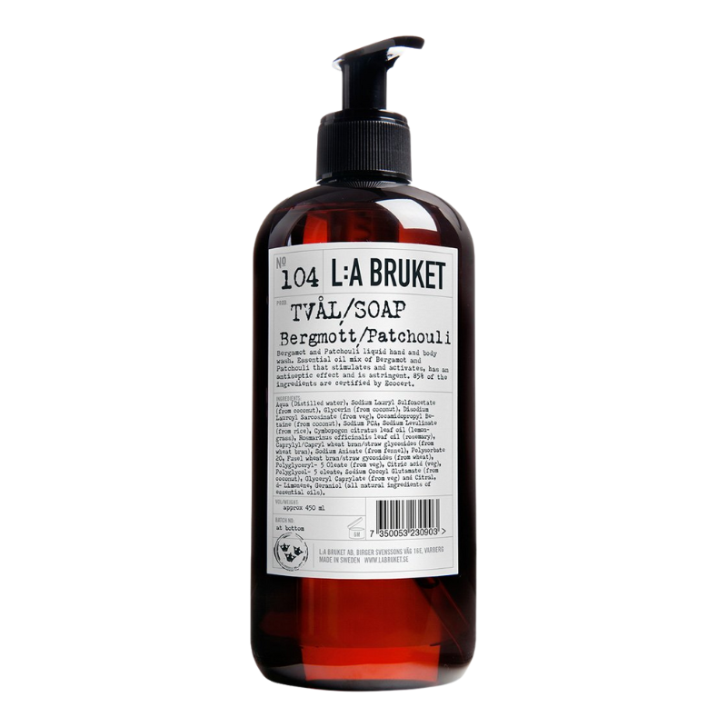 L:A BRUKET No. 104 Hand & Body Wash Bergamot/Patchouli 450ml