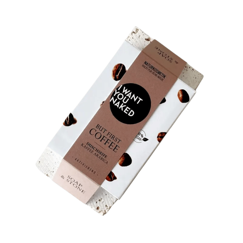 I want you naked SOAP & STONE Naked Stone mit Duschseife BUT FIRST COFFEE