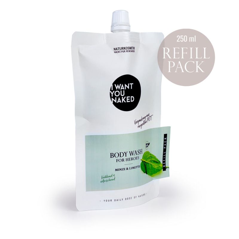 I want you naked BODY WASH for Heroes mit Limette & Minze 250ml Refill